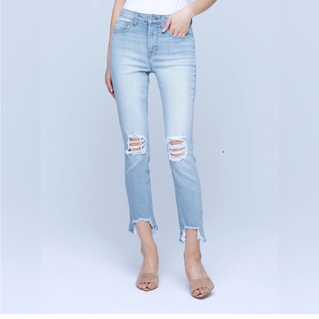 Nwt- L’agence Highline Cl. Braise Distressed Chopped Frayed Hem Jean